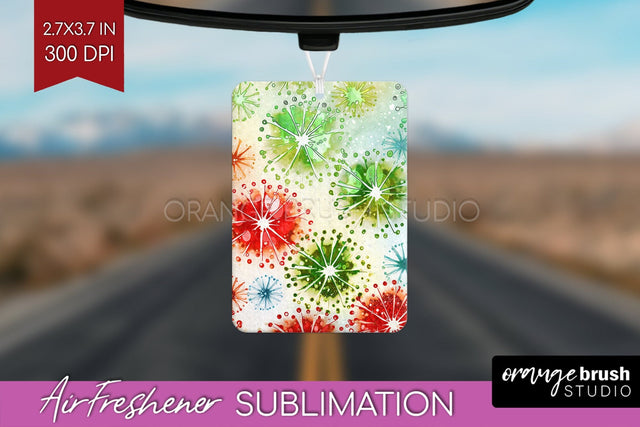 Glitter Tie Dye Christmas Air Freshener Sublimation Sublimation OrangeBrushStudio 