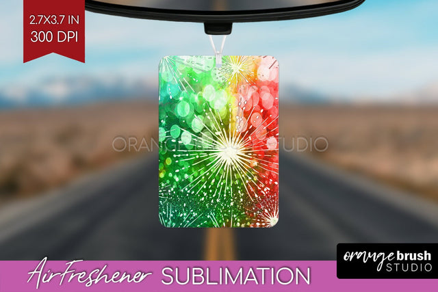 Glitter Tie Dye Christmas Air Freshener Sublimation Sublimation OrangeBrushStudio 
