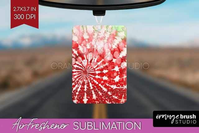 Glitter Tie Dye Christmas Air Freshener Sublimation Sublimation OrangeBrushStudio 