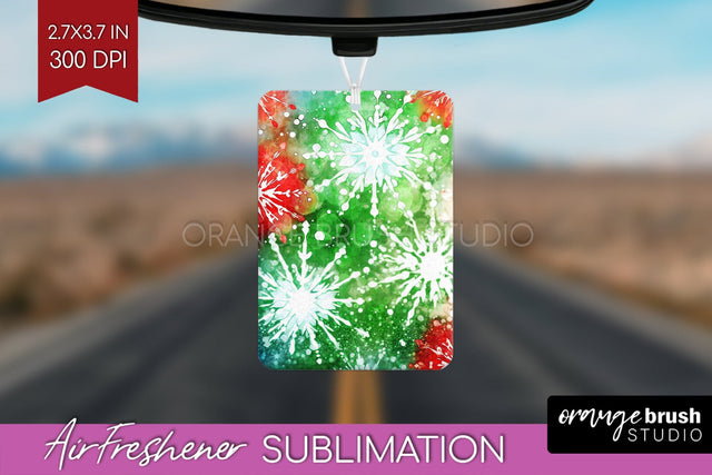 Glitter Tie Dye Christmas Air Freshener Sublimation Sublimation OrangeBrushStudio 