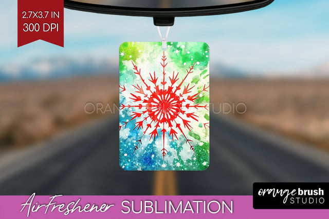 Glitter Tie Dye Christmas Air Freshener Sublimation Sublimation OrangeBrushStudio 