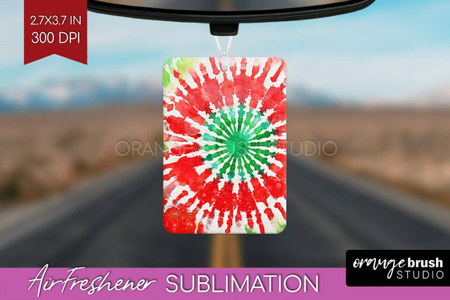 Glitter Tie Dye Christmas Air Freshener Sublimation Sublimation OrangeBrushStudio 