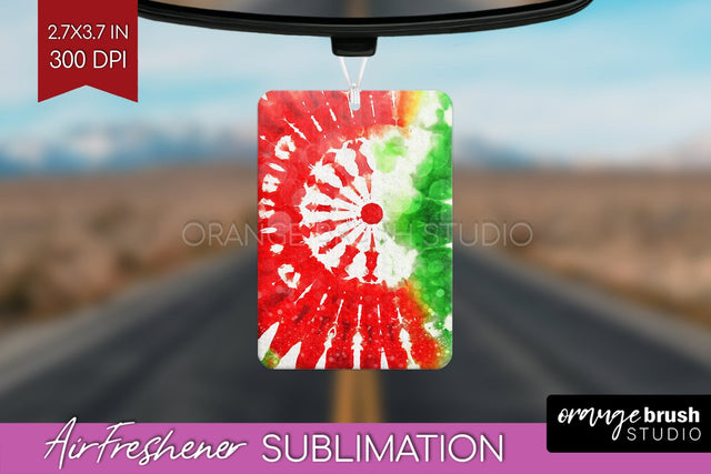 Glitter Tie Dye Christmas Air Freshener Sublimation Sublimation OrangeBrushStudio 