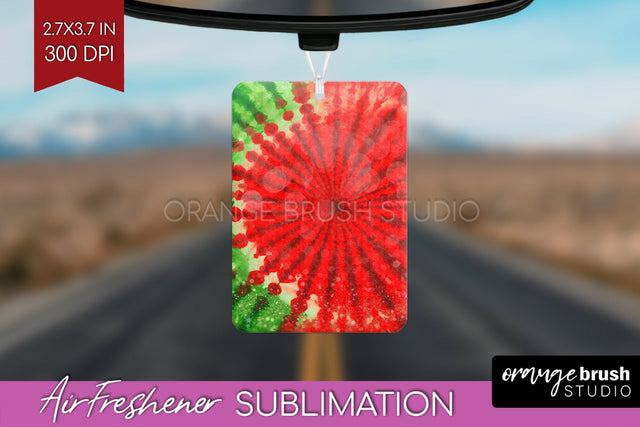 Glitter Tie Dye Christmas Air Freshener Sublimation Sublimation OrangeBrushStudio 