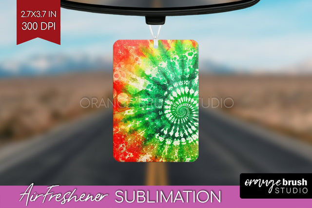Glitter Tie Dye Christmas Air Freshener Sublimation Sublimation OrangeBrushStudio 