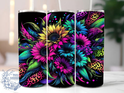 Glitter Tie Dye Sunflower Leopard Tumbler, Leopard Print Tumbler, Glitter Sunflower Leopard Wrap, Rustic Animal Print Wrap, Whimsical Sunflower Wrap, Sublimation Design, Trendy Gift Idea Sublimation ToriDesigns 
