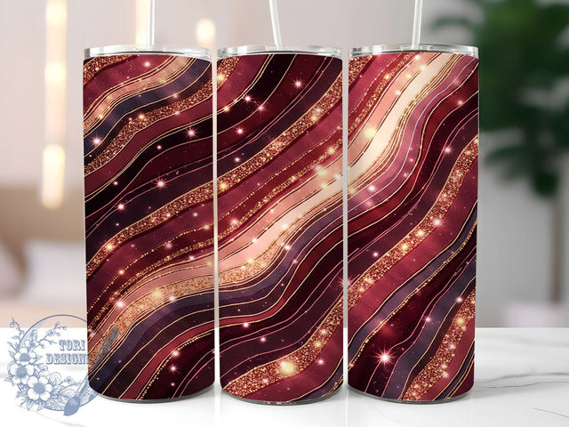 Glitter Tumbler, Rose Gold Design, Milky Way Wrap, 20oz Tumbler, Sparkly Glitter, Black and Gold, Stylish Tumbler Sublimation ToriDesigns 