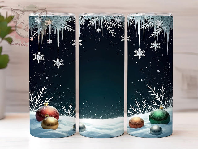 Glitter Tumbler, Snowflake Tumbler, 20oz Tumbler Wrap, Winter Decor, Christmas Tumbler, Holiday Gift, Sparkly Tumbler Sublimation Lara' s Designs 