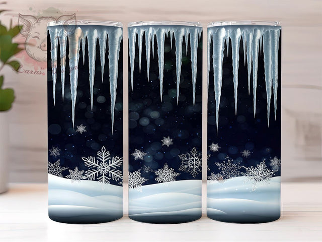 Glitter Tumbler, Snowflake Tumbler, 20oz Tumbler Wrap, Winter Decor, Christmas Tumbler, Holiday Gift, Sparkly Tumbler Sublimation Lara' s Designs 