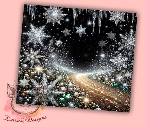 Glitter Tumbler, Snowflake Tumbler, 20oz Tumbler Wrap, Winter Decor, Christmas Tumbler, Holiday Gift, Sparkly Tumbler Sublimation Lara' s Designs 