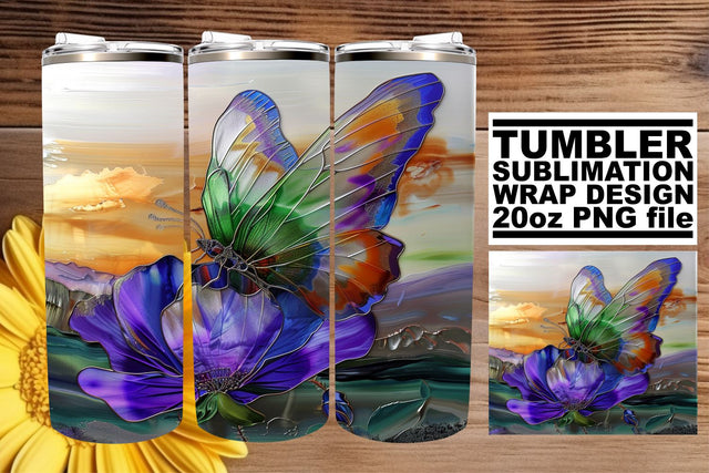 Glitter Tumbler Wrap Spring 3D Sublimation afrosvg 