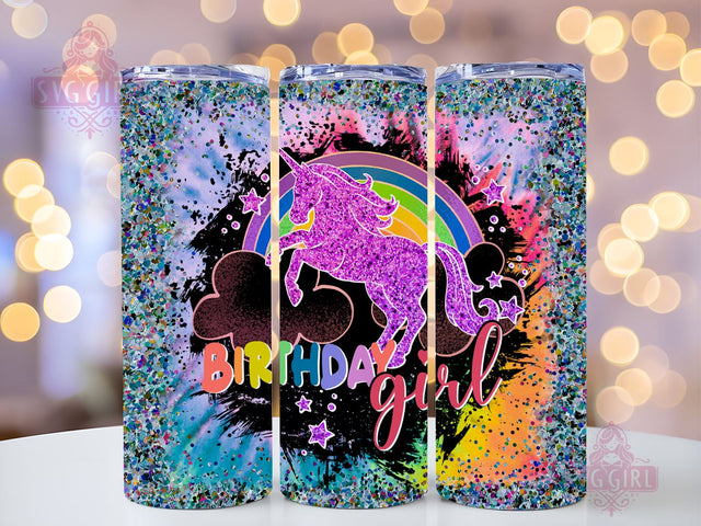 Glitter Unicorn Birthday 20oz Tumbler Wrap Sublimation Design, Straight Tapered Tumbler Wrap, Unicorn Birthday Girl Tumbler Png, Instant Digital Download Sublimation SvggirlplusArt 