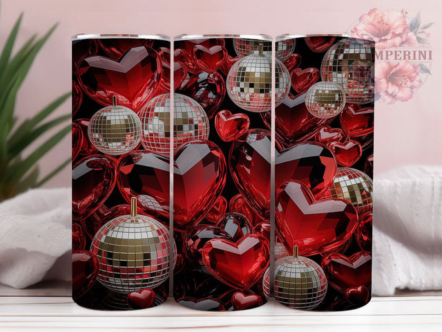 Glitter Valentine Heart Tumbler, Sparkly Heart Design, Glitter Love Tumbler, 20Oz Wrap Design, Valentine Sublimation, Shiny Heart Art, Romantic Glitter Theme Sublimation Li Zamperini 
