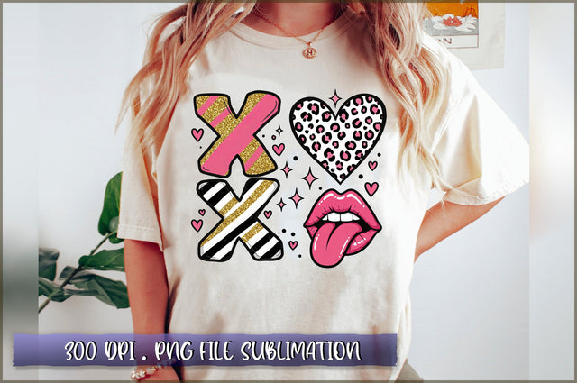 Glitter Valentine XoXo PNG Sublimation Shetara Begum 