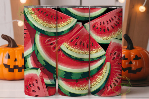 Glitter Watermelon 20oz Tumbler Wrap Sublimation PixelChick 