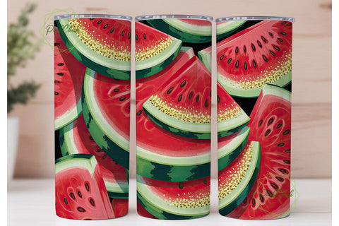Glitter Watermelon 20oz Tumbler Wrap Sublimation PixelChick 