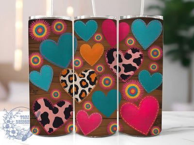 Glitter Western Sunflower Heart Tumbler, Leopard Sunflower Tumbler, Rustic Wood Wrap, Glitter Western Wrap, Country Sunflower Wrap, Sublimation Design, Trendy Gift Idea Sublimation ToriDesigns 