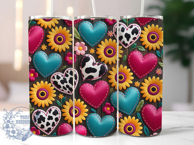 Glitter Western Sunflower Heart Tumbler, Leopard Sunflower Tumbler, Rustic Wood Wrap, Glitter Western Wrap, Country Sunflower Wrap, Sublimation Design, Trendy Gift Idea Sublimation ToriDesigns 