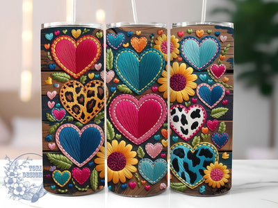 Glitter Western Sunflower Heart Tumbler, Leopard Sunflower Tumbler, Rustic Wood Wrap, Glitter Western Wrap, Country Sunflower Wrap, Sublimation Design, Trendy Gift Idea Sublimation ToriDesigns 