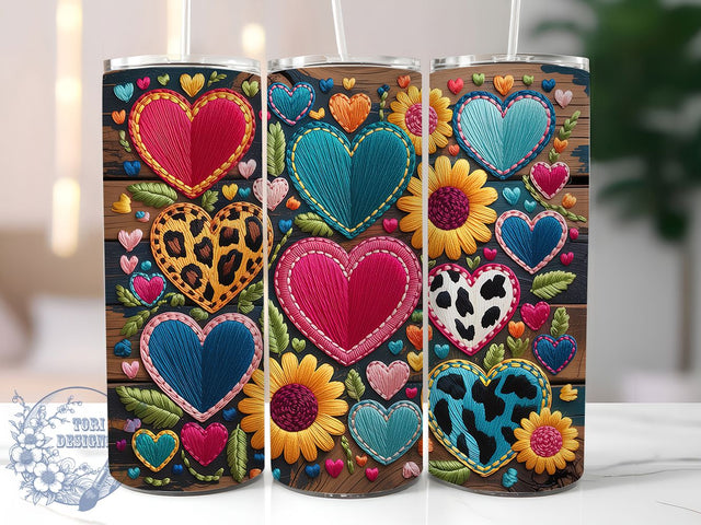 Glitter Western Sunflower Heart Tumbler, Leopard Sunflower Tumbler, Rustic Wood Wrap, Glitter Western Wrap, Country Sunflower Wrap, Sublimation Design, Trendy Gift Idea Sublimation ToriDesigns 