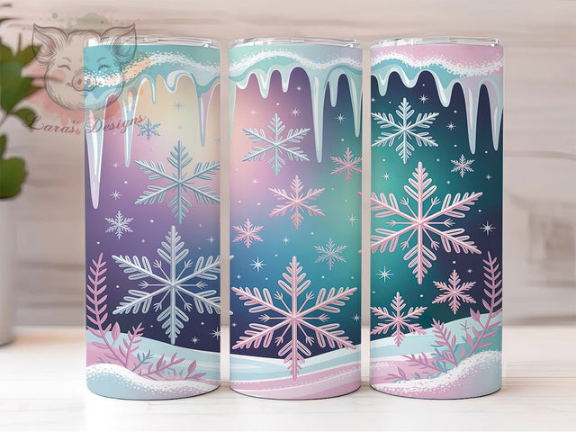 Glitter Winter Snowflake Tumbler, Glitter Christmas Wrap, Holiday Mug Design, Sublimation Wrap, Festive Drinkware, Cute Winter Gift, Sparkly Holiday Cup Sublimation Lara' s Designs 