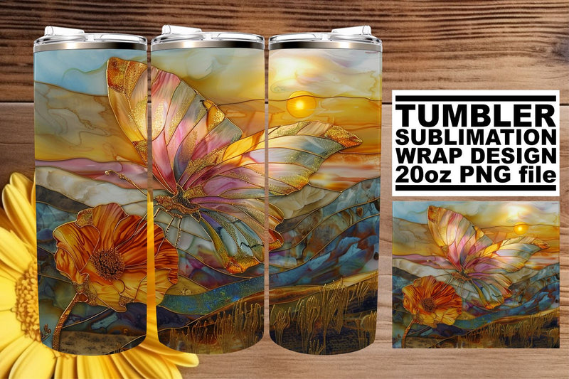 Glitter Wrap 3D Spring Butterfly Sublimation afrosvg 