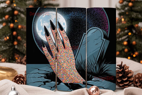 Glitter Zombie Hand 20oz Tumbler Wrap Sublimation DesignSVG 