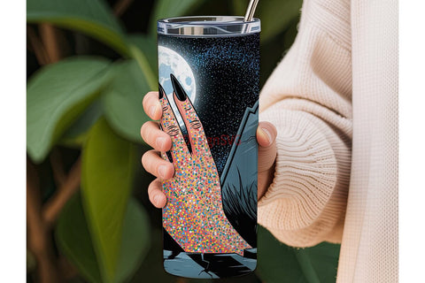Glitter Zombie Hand 20oz Tumbler Wrap Sublimation DesignSVG 