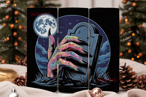 Glitter Zombie Hand 20oz Tumbler Wrap Sublimation DesignSVG 