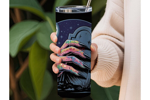 Glitter Zombie Hand 20oz Tumbler Wrap Sublimation DesignSVG 