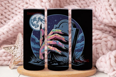 Glitter Zombie Hand 20oz Tumbler Wrap Sublimation DesignSVG 