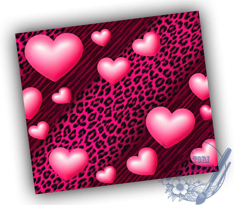 Glittery Pink Leopard Tumbler Wrap, Sublimation Design, Animal Print, Leopard Print, Fashionable Decor, Wild Animal Gift Sublimation ToriDesigns 
