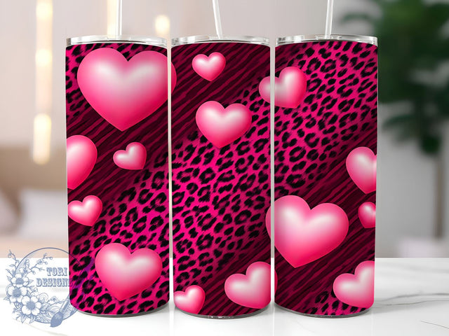 Glittery Pink Leopard Tumbler Wrap, Sublimation Design, Animal Print, Leopard Print, Fashionable Decor, Wild Animal Gift Sublimation ToriDesigns 