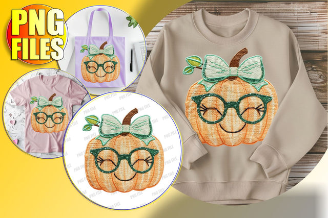 Glittery Pumpkin with Bow for Autumn Sublimation PNG Sublimation afrosvg 