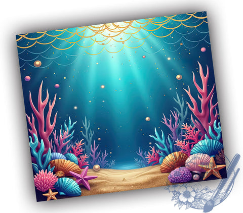 Glittery Seashell Beach Tumbler Wrap, Glittery Seashells, Tumbler Wrap, Sublimation Design, Beach Decor, Coastal Art, Summer Vibes, Ocean Lover Gift Sublimation ToriDesigns 