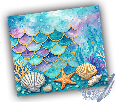 Glittery Seashell Beach Tumbler Wrap, Glittery Seashells, Tumbler Wrap, Sublimation Design, Beach Decor, Coastal Art, Summer Vibes, Ocean Lover Gift Sublimation ToriDesigns 