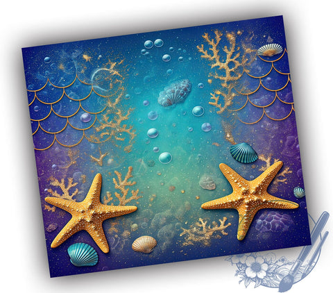 Glittery Seashell Beach Tumbler Wrap, Glittery Seashells, Tumbler Wrap, Sublimation Design, Beach Decor, Coastal Art, Summer Vibes, Ocean Lover Gift Sublimation ToriDesigns 