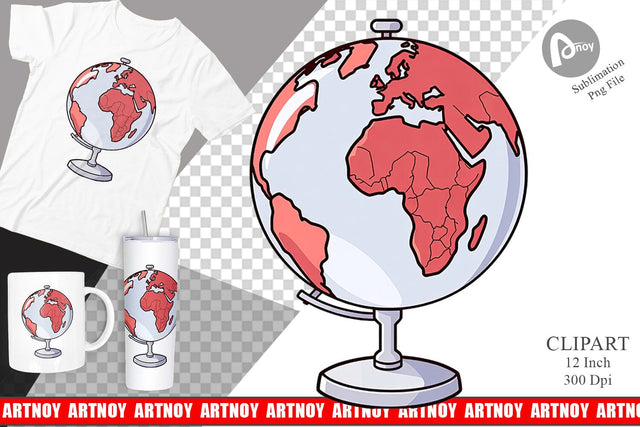 Globe Clipart Sublimation artnoy 