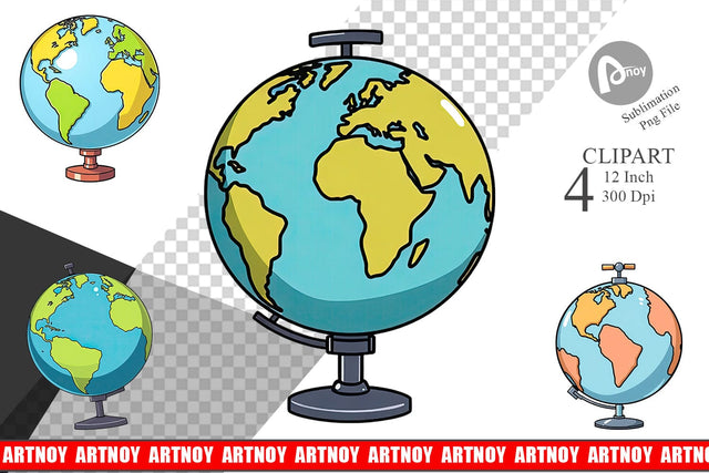 Globe Clipart Sublimation artnoy 
