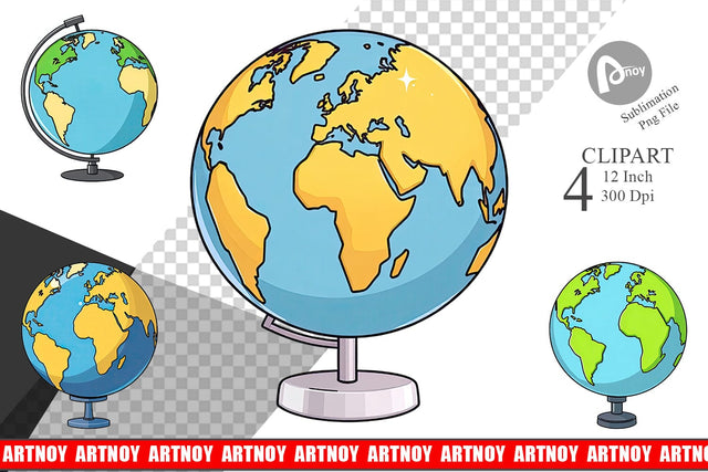 Globe Clipart Sublimation artnoy 