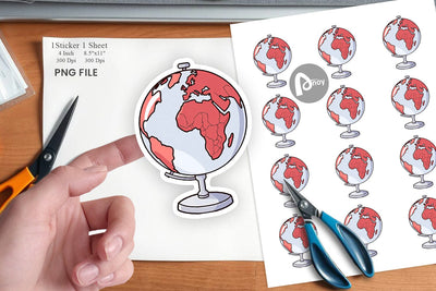 Globe Sticker Sublimation artnoy 