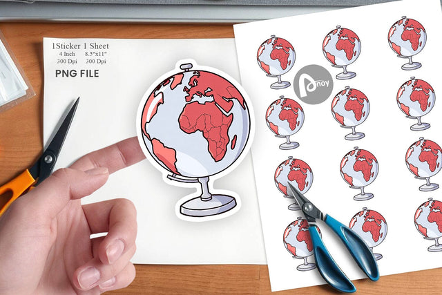 Globe Sticker Sublimation artnoy 