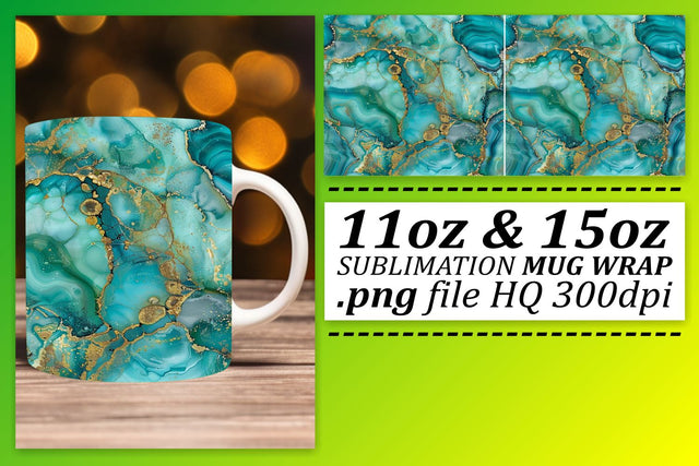 Glorious Marble Pattern Mug Wrap, Sublimation, 11oz 15oz Sublimation afrosvg 