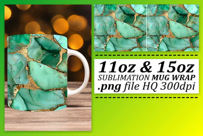 Glorious Marble Pattern Mug Wrap, Sublimation, 11oz 15oz Sublimation afrosvg 