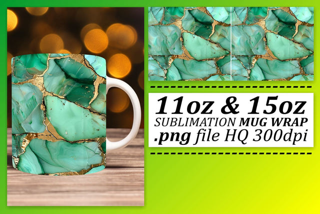 Glorious Marble Pattern Mug Wrap, Sublimation, 11oz 15oz Sublimation afrosvg 