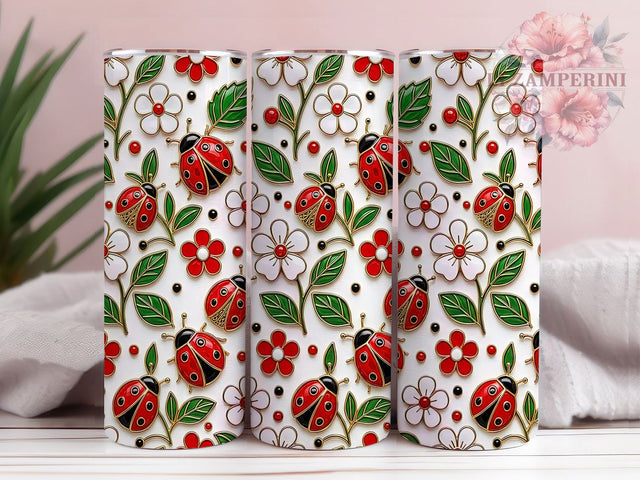 Glossy Garden Ladybug 20oz Tumbler, Glossy Ladybug, Garden Ladybug, Ladybug Tumbler, 20oz Tumbler, Garden Tumbler, Cute Ladybug, Tumbler Wrap Sublimation Li Zamperini 