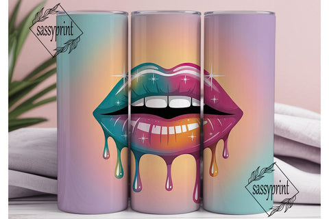 Glossy Lips Dripping Paint 20oz Tumbler Sublimation sassyprint 