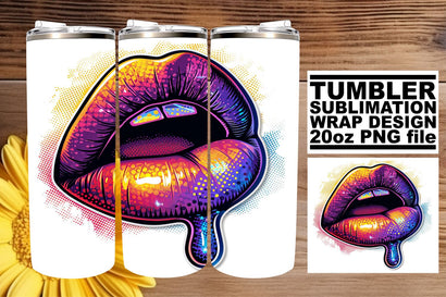 Glossy Lips Tumbler Sublimation Design Sublimation afrosvg 