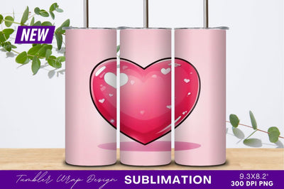 Glossy red heart with small white hearts Sublimation Regulrcrative 
