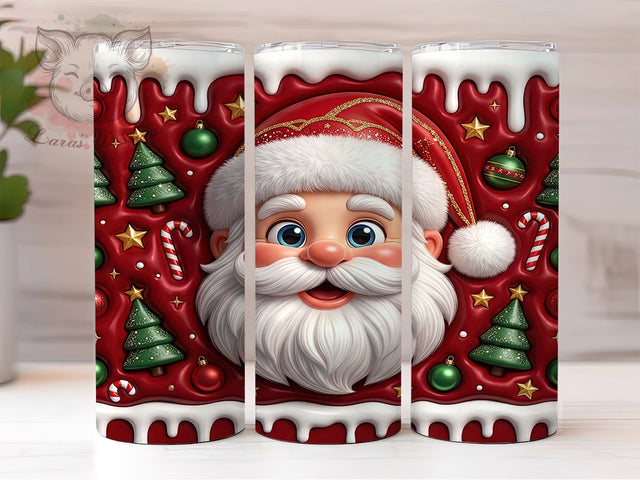 Glossy Santa Face 20oz Tumbler, Glossy Santa Face, Santa Face Tumbler, Glossy Santa Tumbler, Santa Tumbler Wrap, Glossy Santa PNG, Santa Face PNG, 20oz Tumbler Wrap Sublimation Lara' s Designs 